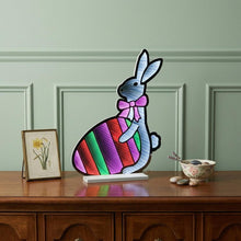 Load image into Gallery viewer, Plastic Rabbit Tabletop Sculpture With LED - White / Pink / Green