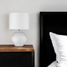 Load image into Gallery viewer, 26" Ceramic Table Lamp With White Drum Shade - White