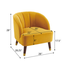 Load image into Gallery viewer, Elegant Upholstered Barrel Accent Chair With Wooden Legs