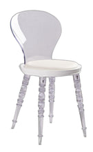 Load image into Gallery viewer, Upholstered Faux Leather Dining Side Chair - White / Clear