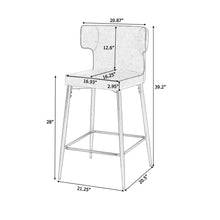 Load image into Gallery viewer, Modern Bar Stools With Upholstery And Metal Footrest (Set of 2)