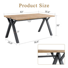 Load image into Gallery viewer, Wood Textured Dining Table With A Frame Legs.Density Board Sticker Pipe Spraying, Suitable For Various Occasions Such As Living Rooms - Black