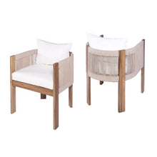 Load image into Gallery viewer, Matera - Patio Dining Chair (Set of 2) With Wraparound Back And Removable Cushion Cover - Teak / Beige