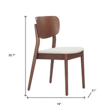 Load image into Gallery viewer, Upholstered Fabric Wood Open Back Dining Side Chairs (Set of 2) - Beige / Brown