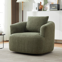Load image into Gallery viewer, 360° Swivel Barrel Sofa Chair With Throw Pillow, Upholstered Accent Chair