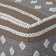 Load image into Gallery viewer, Mapleton - Outdoor / Indoor Pouf - Beige Gray / White
