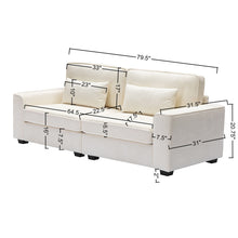 Load image into Gallery viewer, Modern Fabric Sofa With Plush Cushions, Sleek Arm Design