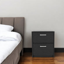 Load image into Gallery viewer, 15.7" x 12.7" x 18.6" Two Drawer Nightstand - Black