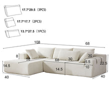 Load image into Gallery viewer, Modern Chenille Upholstered Sectional Sofa Couch Set With 6 Pillows,Free Combination