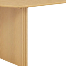 Load image into Gallery viewer, Solid Wood Mirrored Pedestal Base Oval Dining Table - Natural