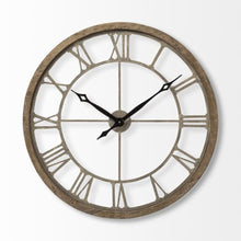 Load image into Gallery viewer, Circle Skeleton Wall Clock (376252) - Brown