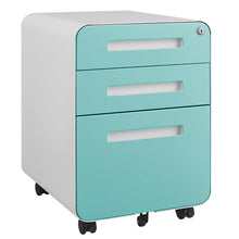 Load image into Gallery viewer, 3 Drawer Mobile File Cabinet Under Desk Office, Simple Style Versatile Storage Cabinet For Legal / Letter / A4 Files, 5 Wheel Design Anti-Tilting Cold Rolled Steel Waterproof Moisture-Proof