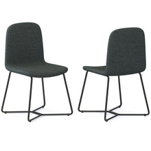 Load image into Gallery viewer, Solid Wood Dining Parsons Chairs (Set of 2) - Charcoal / Black