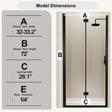 Load image into Gallery viewer, Semi Frameless Bifold Pivot Shower Door, Reversible Installation