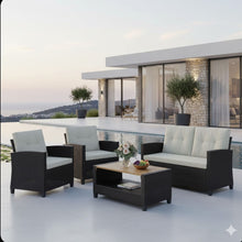 Load image into Gallery viewer, Modern All-Weather Patio Set With Cushions And Table