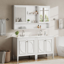 Load image into Gallery viewer, Double Sink Bathroom Vanity Set With Wall Mount Mirror Cabinet