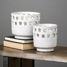 Load image into Gallery viewer, Abstract Cylinder Table Vase (Set of 2) - White