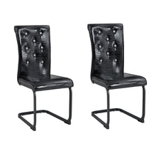 Load image into Gallery viewer, Faux Leather Metal Dining Side Chairs (Set of 2) - Black