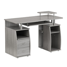Load image into Gallery viewer, Pedestal Computer Desk With Two Drawers - Gray