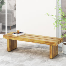 Load image into Gallery viewer, Nahanni - Rustic Acacia Wood Bench With Slat Design - Natural