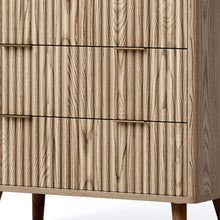Load image into Gallery viewer, Solid Wood Console Accent Cabinet With Three Drawers - Black / Oak