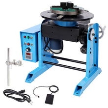 Load image into Gallery viewer, Heavy Duty Rotary Welding Positioner Turntable Table With Manual Tilt And 3 Jaw Lathe Chuck - Blue