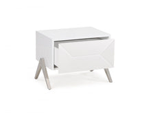Load image into Gallery viewer, Modern Nightstand With One Drawer And Steel Legs - Silky White
