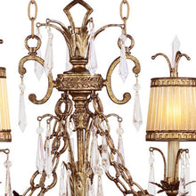 Load image into Gallery viewer, 32" Six Light Metal Dimmable Chandelier With Shades - Gold