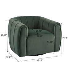 Load image into Gallery viewer, Serenizia - Upholstered Velvet Swivel Chair With Channel Tufted