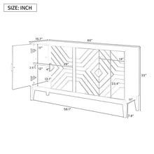 Load image into Gallery viewer, 4 Door Sideboard Storage Cabinet For Living Room And Dining Room, 2 Large Cabinets With Gold Handles And Adjustable Shelf - Black