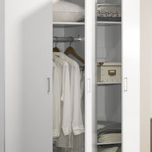 Load image into Gallery viewer, Declan - 3 - Door Wardrobe Cabinet Armoire With Storage Shelves And Hanging Rod - White