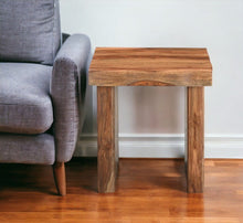 Load image into Gallery viewer, 23" Solid Wood Square Live Edge End Table - Brown