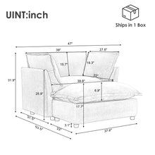 Load image into Gallery viewer, Modern Cozy Upholstered Armchair Sofa With Movable Ottoman