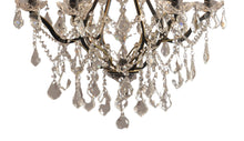 Load image into Gallery viewer, Candle Style Six Light Metal Crystal Glass Chandelier - Black