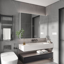 Load image into Gallery viewer, Aluminium Medicine Cabinet Mirror With LED Light And Defogging Function - Gray