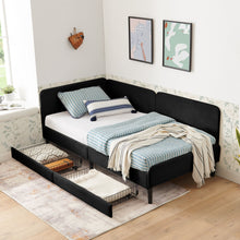 Load image into Gallery viewer, Upholstered Platform Bed Frame With 2 Storage Drawers And Adjustable Sofa Bed