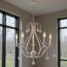 Load image into Gallery viewer, 23" Five Light Dimmable Chandelier With Shades - White