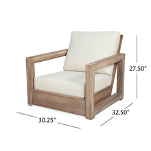 Load image into Gallery viewer, Outdoor Club Chair With Back And Seat Cushion - Brown