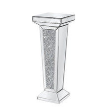 Load image into Gallery viewer, Mirrored Glass Faux Crystals Pedestal Accent Table - Silver