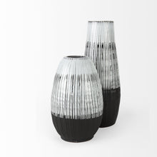 Load image into Gallery viewer, Abstract Cylinder Table Vase (397507) - Black / Gray / White