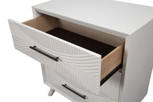 Load image into Gallery viewer, 34" Carved Geometric Solid Wood Three Drawer Dresser - White