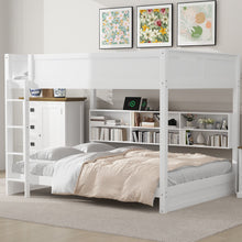 Load image into Gallery viewer, Bunk Bed With Storage Cabinets And USB Ports