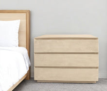 Load image into Gallery viewer, 24" Solid Wood Ribbed Texturere Three Drawer Nightstand - Natural