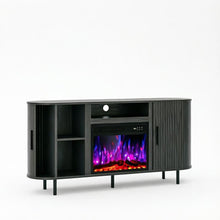 Load image into Gallery viewer, Fireplace TV Stand With Fireplace (734214) - Black