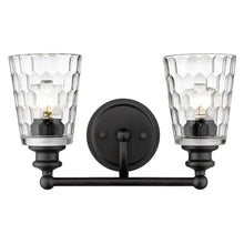 Load image into Gallery viewer, Metal And Pebbled Glass Two Light Wall Light - Black
