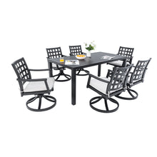 Load image into Gallery viewer, Modern Classic Outdoor Patio Dining Set, Rectangular Table & Dining Chairs, Rust Free, Weather Resistant