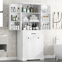 Load image into Gallery viewer, Freestanding Bathroom Storage Cabinet With Doors, Drawers, And Tilt Out Laundry Hamper - White