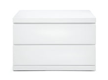 Load image into Gallery viewer, Two Drawer Glossy Finish Nightstand - White