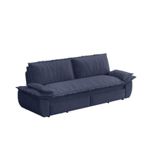 Load image into Gallery viewer, Queen Pull Out 3 In 1 Convertible Sleeper Sofa Bed - Blue