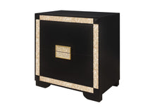 Load image into Gallery viewer, 26" Two Drawer Faux Crystal Bling Wood Nightstand - Black And Gold